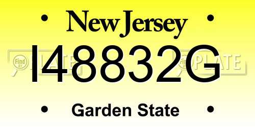 I48832G New Jersey License Plate