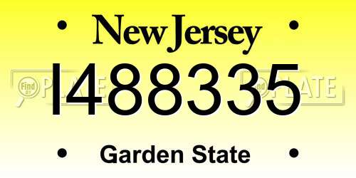 I488335 New Jersey License Plate