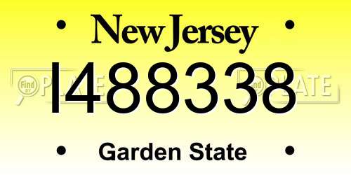I488338 New Jersey License Plate