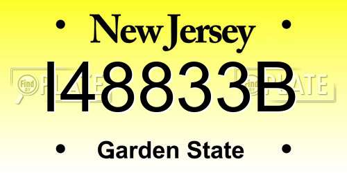 I48833B New Jersey License Plate