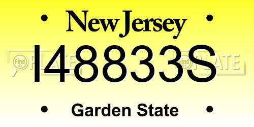 I48833S New Jersey License Plate