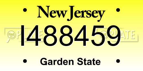 I488459 New Jersey License Plate