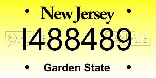 I488489 New Jersey License Plate