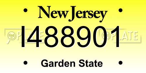 I488901 New Jersey License Plate