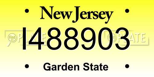 I488903 New Jersey License Plate