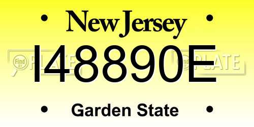 I48890E New Jersey License Plate