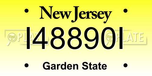 I48890I New Jersey License Plate