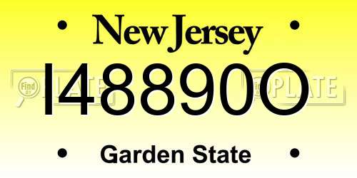 I48890O New Jersey License Plate