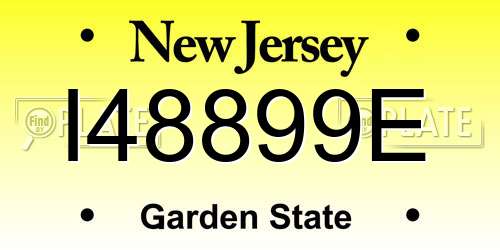I48899E New Jersey License Plate