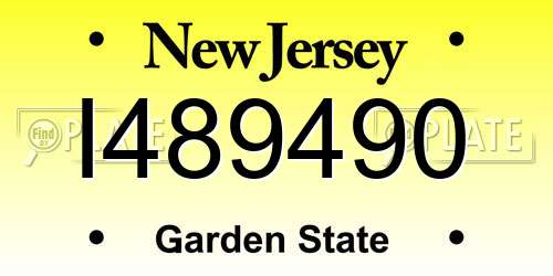I489490 New Jersey License Plate