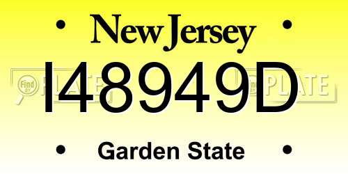 I48949D New Jersey License Plate