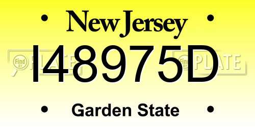 I48975D New Jersey License Plate