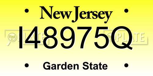 I48975Q New Jersey License Plate