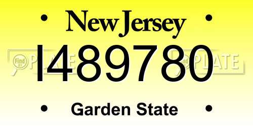 I489780 New Jersey License Plate