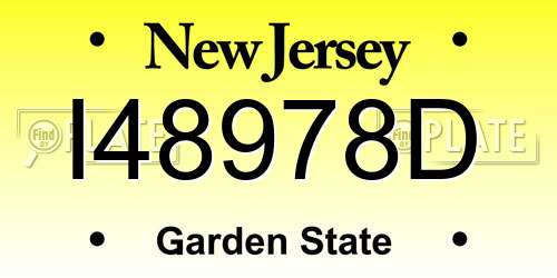 I48978D New Jersey License Plate