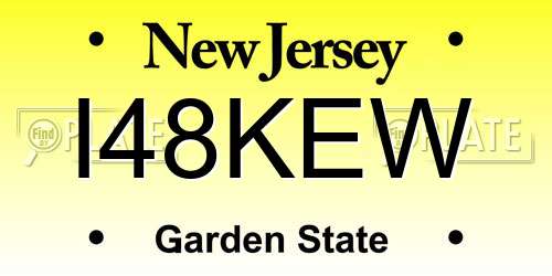 I48KEW New Jersey License Plate