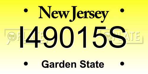 I49015S New Jersey License Plate