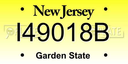 I49018B New Jersey License Plate