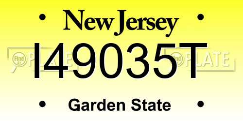 I49035T New Jersey License Plate
