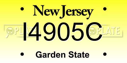 I4905C New Jersey License Plate