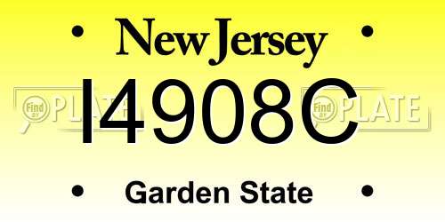 I4908C New Jersey License Plate