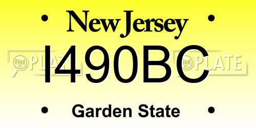 I490BC New Jersey License Plate