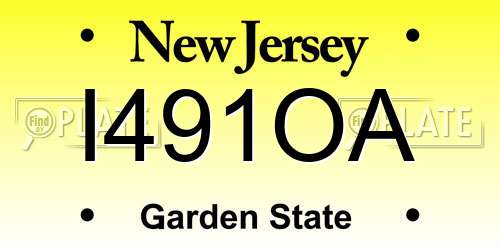 I491OA New Jersey License Plate