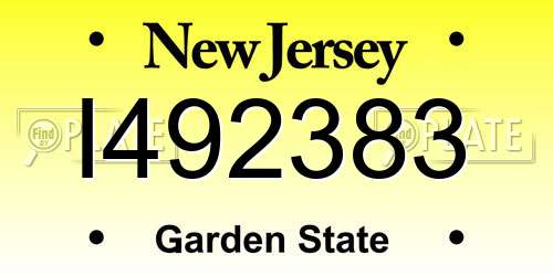 I492383 New Jersey License Plate