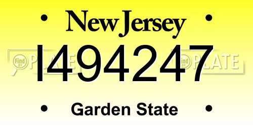 I494247 New Jersey License Plate