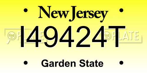 I49424T New Jersey License Plate