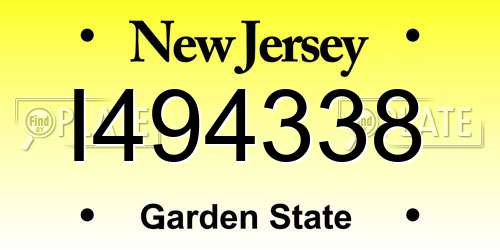 I494338 New Jersey License Plate