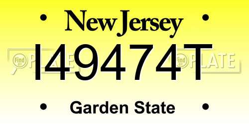 I49474T New Jersey License Plate