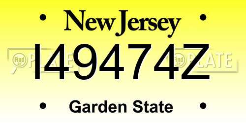 I49474Z New Jersey License Plate