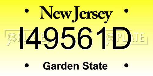I49561D New Jersey License Plate