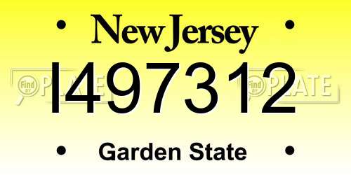 I497312 New Jersey License Plate