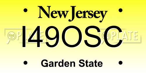I49OSC New Jersey License Plate