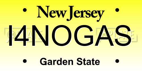 I4NOGAS New Jersey License Plate