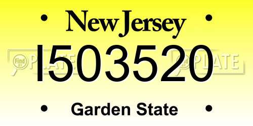 I503520 New Jersey License Plate