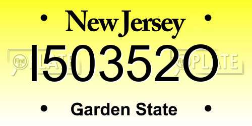 I50352O New Jersey License Plate