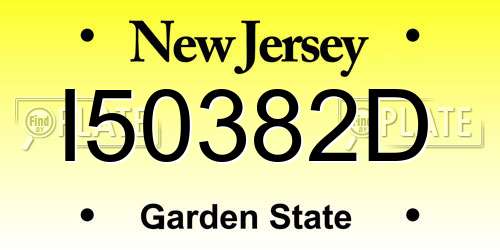 I50382D New Jersey License Plate