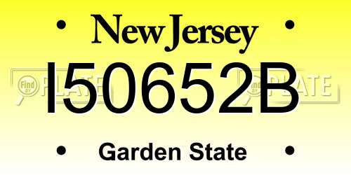 I50652B New Jersey License Plate