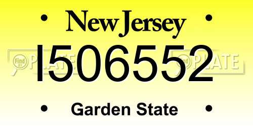I506552 New Jersey License Plate