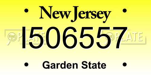 I506557 New Jersey License Plate