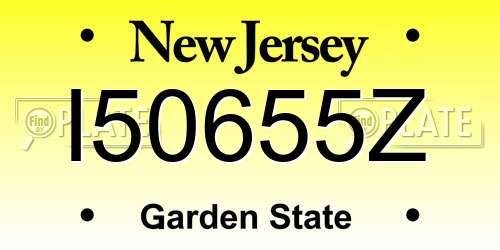 I50655Z New Jersey License Plate