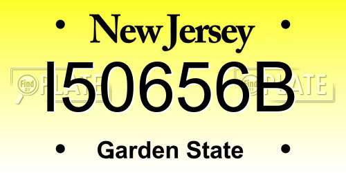 I50656B New Jersey License Plate