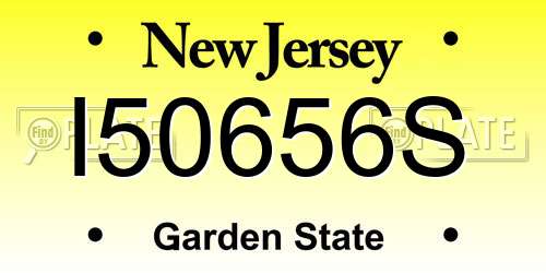 I50656S New Jersey License Plate