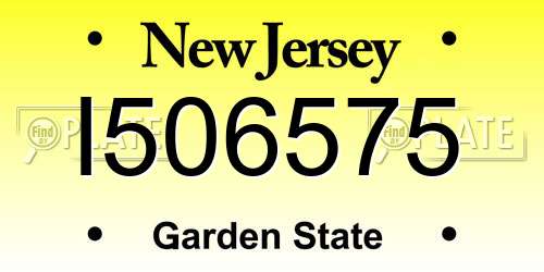 I506575 New Jersey License Plate