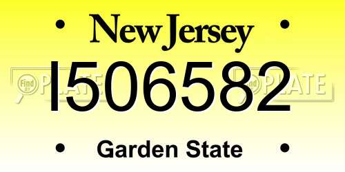 I506582 New Jersey License Plate