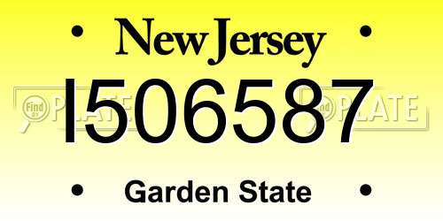 I506587 New Jersey License Plate