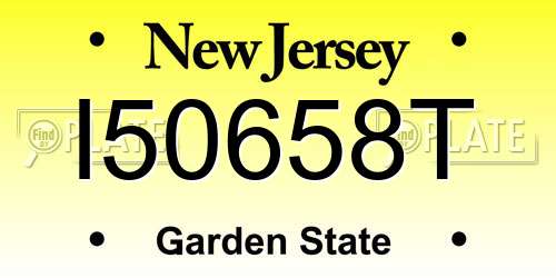 I50658T New Jersey License Plate